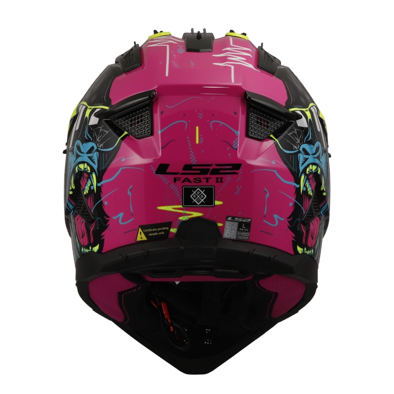 Casco da motocross LS2 MX708 Fast II Gorilla giallo-viola