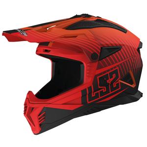 Casco da motocross LS2 MX708 Fast II Duck arancione-rosso