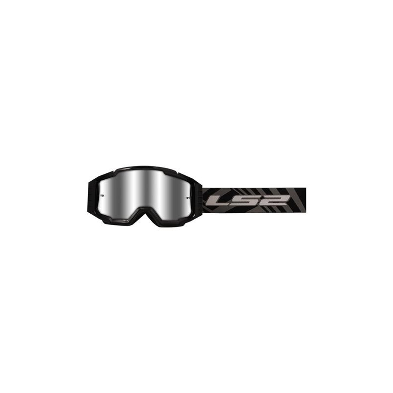 Occhiali da motocross LS2 Charger PRO nero con plexi argento
