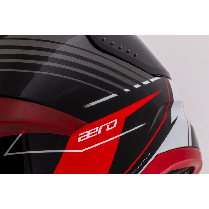 Casco moto integrale Cassida Aero Drome nero-rosso-bianco-grigio