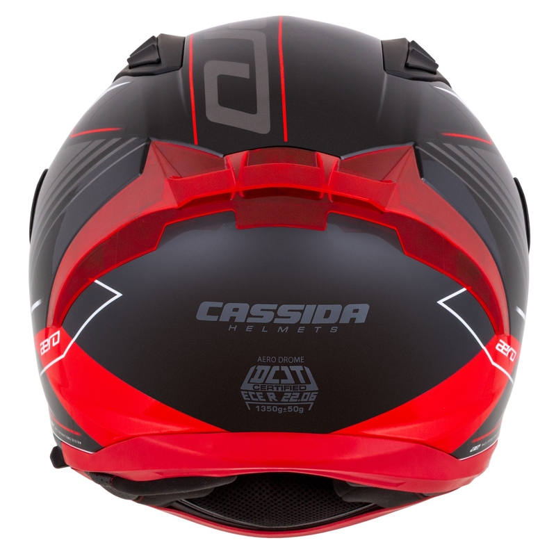 Casco moto integrale Cassida Aero Drome nero-rosso-bianco-grigio