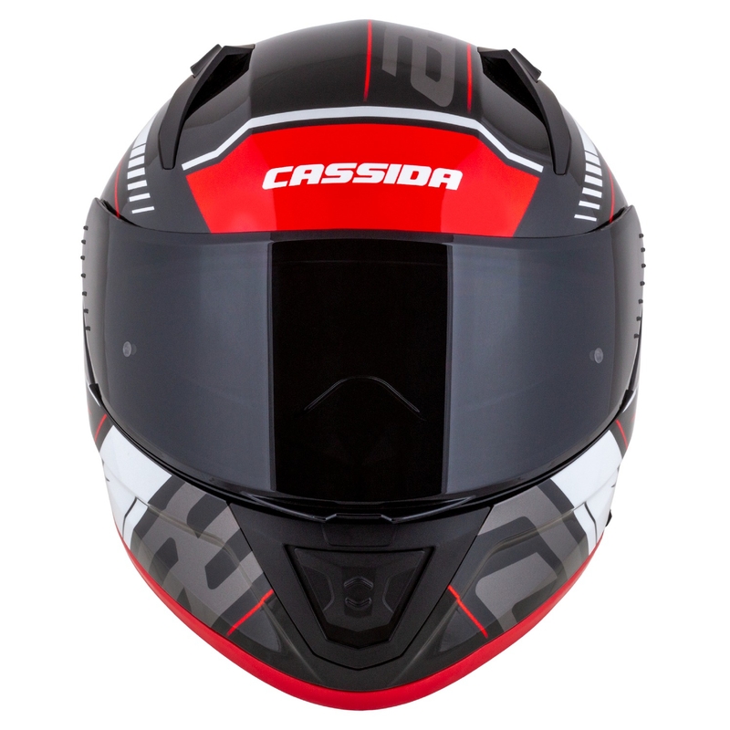 Casco moto integrale Cassida Aero Drome nero-rosso-bianco-grigio