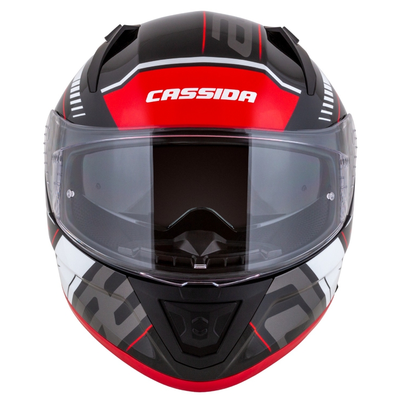 Casco moto integrale Cassida Aero Drome nero-rosso-bianco-grigio