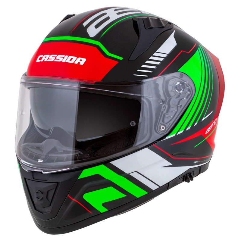 Casco moto integrale Cassida Aero Drome nero-rosso-verde-bianco