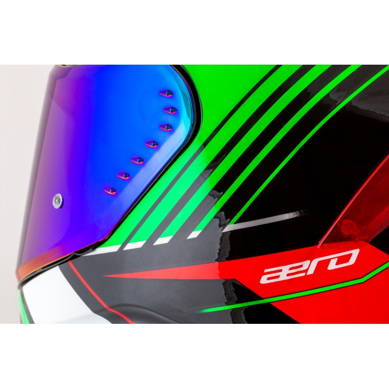 Casco moto integrale Cassida Aero Drome nero-rosso-verde-bianco