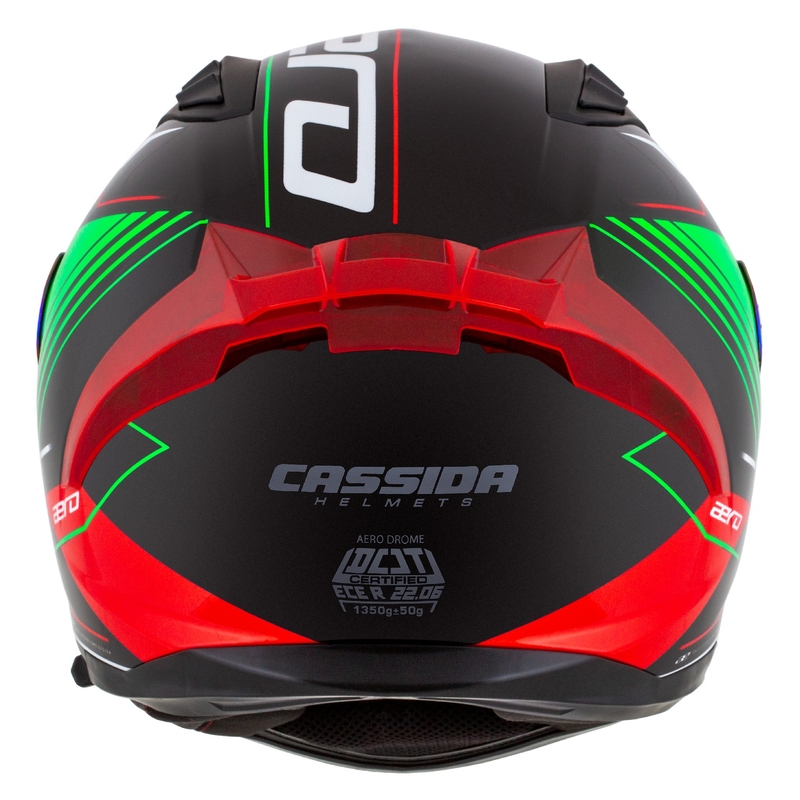 Casco moto integrale Cassida Aero Drome nero-rosso-verde-bianco