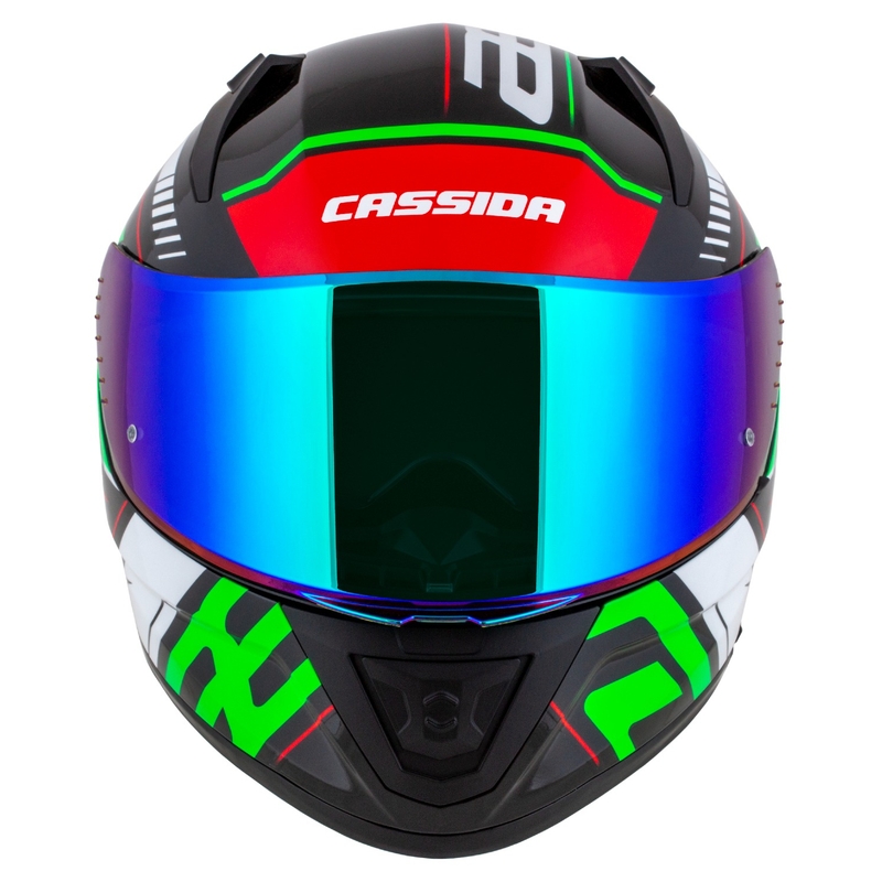 Casco moto integrale Cassida Aero Drome nero-rosso-verde-bianco
