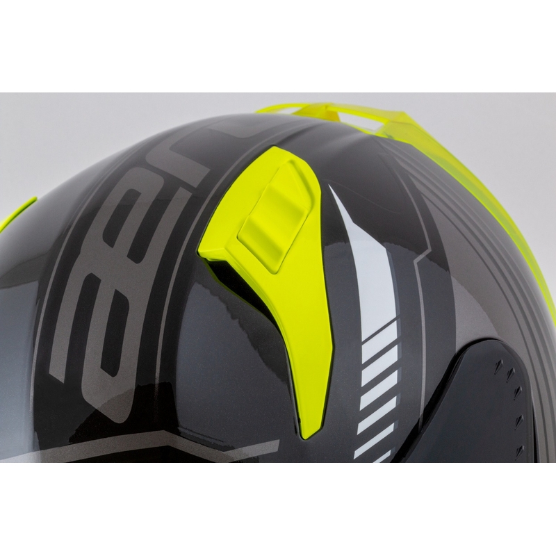 Casco moto integrale Cassida Aero Drome nero-giallo fluo-bianco-grigio