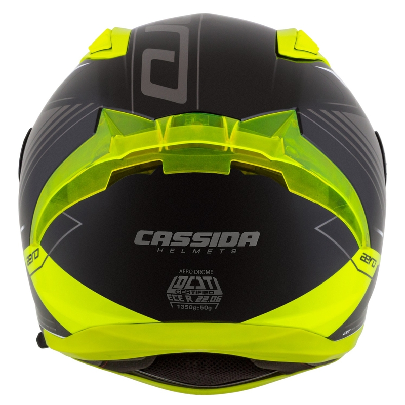Casco moto integrale Cassida Aero Drome nero-giallo fluo-bianco-grigio