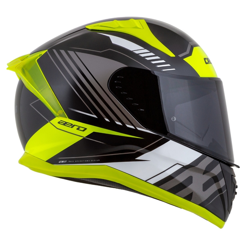 Casco moto integrale Cassida Aero Drome nero-giallo fluo-bianco-grigio
