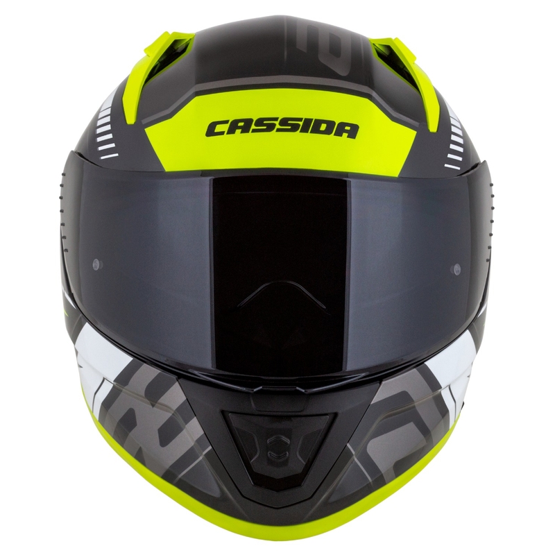 Casco moto integrale Cassida Aero Drome nero-giallo fluo-bianco-grigio