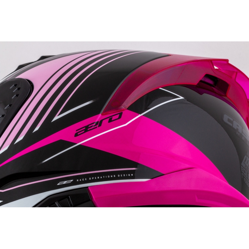 Casco moto integrale Cassida Aero Drome nero-rosa-bianco