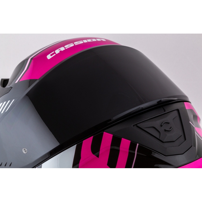 Casco moto integrale Cassida Aero Drome nero-rosa-bianco