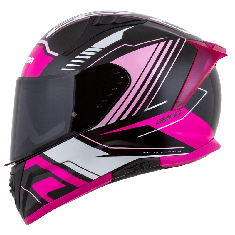 Casco moto integrale Cassida Aero Drome nero-rosa-bianco