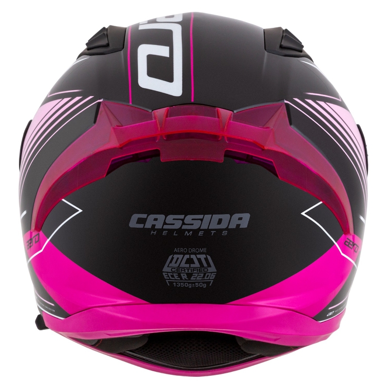 Casco moto integrale Cassida Aero Drome nero-rosa-bianco