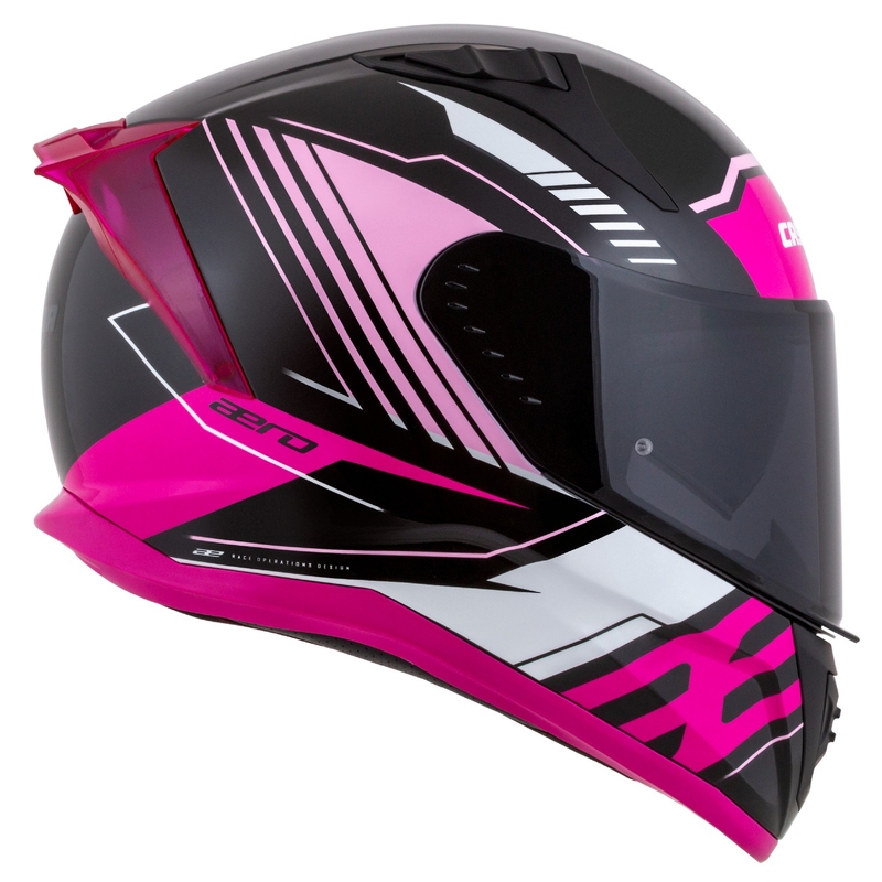 Casco moto integrale Cassida Aero Drome nero-rosa-bianco