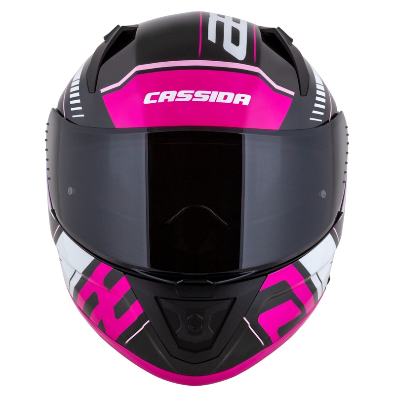 Casco moto integrale Cassida Aero Drome nero-rosa-bianco