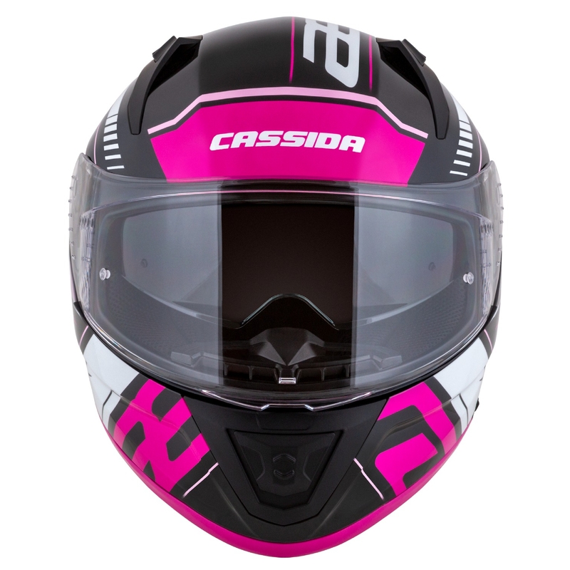 Casco moto integrale Cassida Aero Drome nero-rosa-bianco