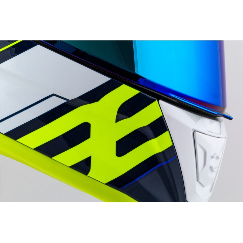 Casco moto integrale Cassida Aero Drome blu-fluo giallo-azzurro-bianco