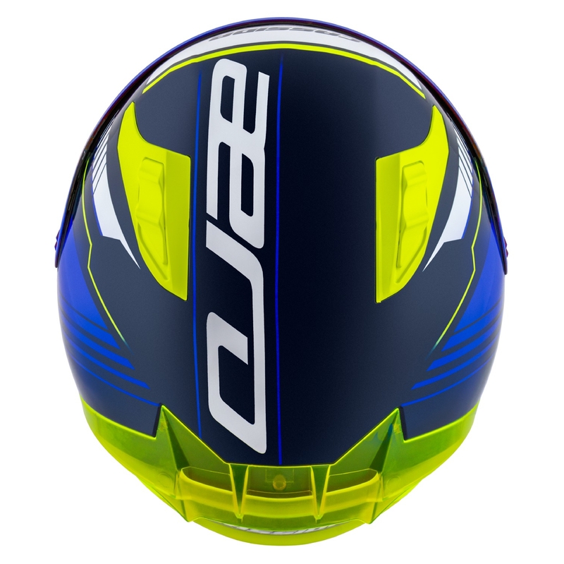 Casco moto integrale Cassida Aero Drome blu-fluo giallo-azzurro-bianco