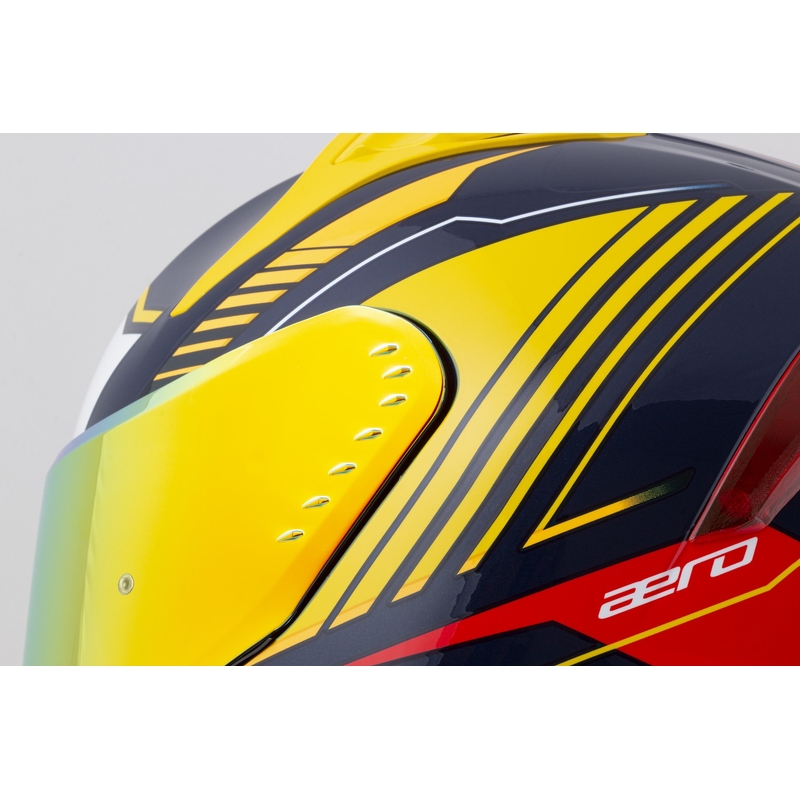 Casco moto integrale Cassida Aero Drome blu-giallo fluo-arancio-rosso-blu chiaro-bianco