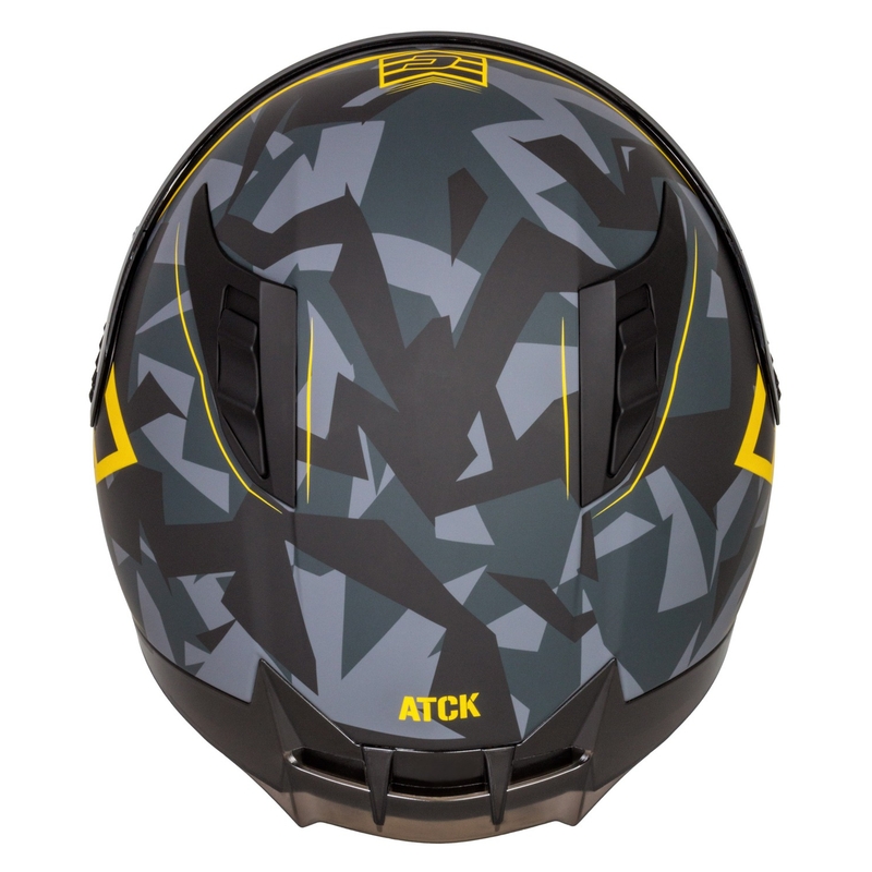Casco moto integrale Cassida Aero camo grigio-nero-giallo fluo