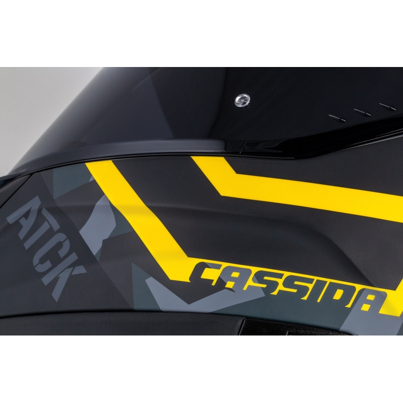 Casco moto integrale Cassida Aero camo grigio-nero-giallo fluo