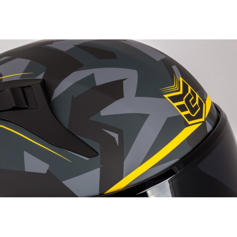Casco moto integrale Cassida Aero camo grigio-nero-giallo fluo