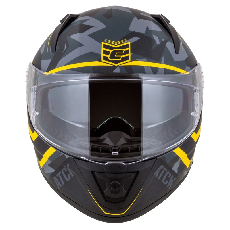 Casco moto integrale Cassida Aero camo grigio-nero-giallo fluo