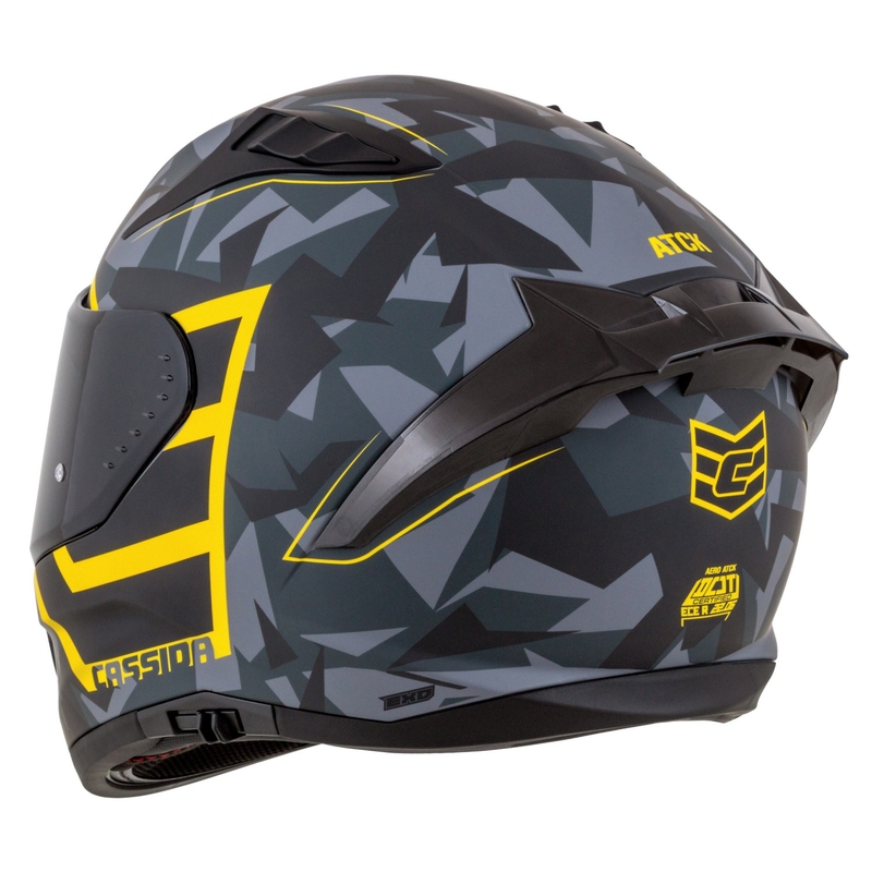Casco moto integrale Cassida Aero camo grigio-nero-giallo fluo