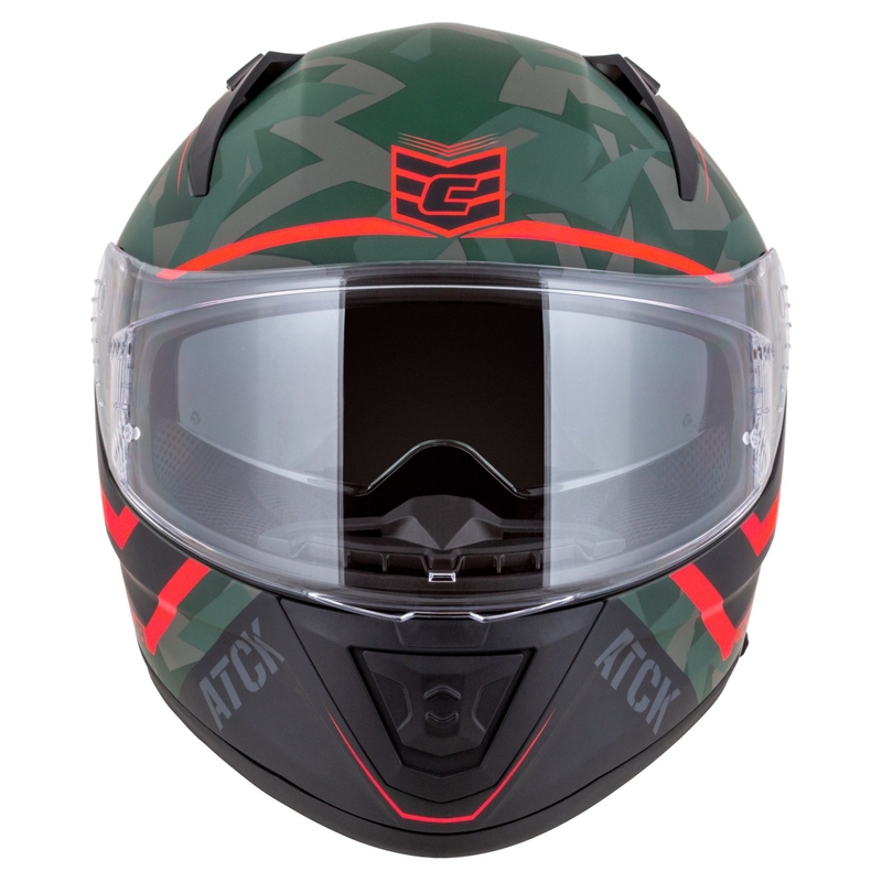 Casco moto integrale Cassida Aero ATCK camo verde-nero-grigio-arancio