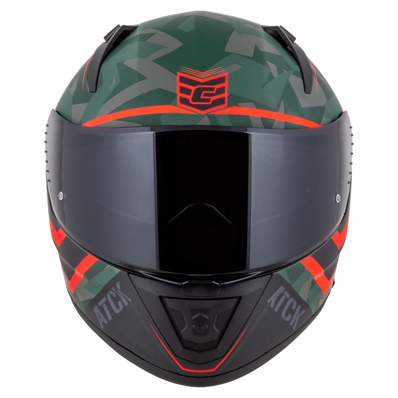Casco moto integrale Cassida Aero ATCK camo verde-nero-grigio-arancio
