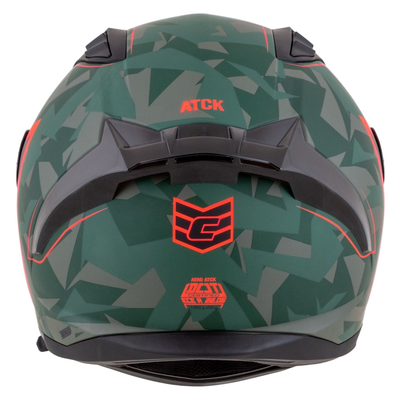 Casco moto integrale Cassida Aero ATCK camo verde-nero-grigio-arancio