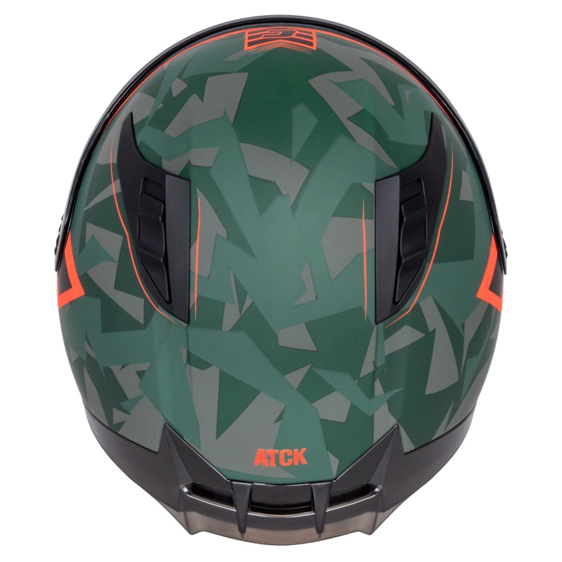 Casco moto integrale Cassida Aero ATCK camo verde-nero-grigio-arancio
