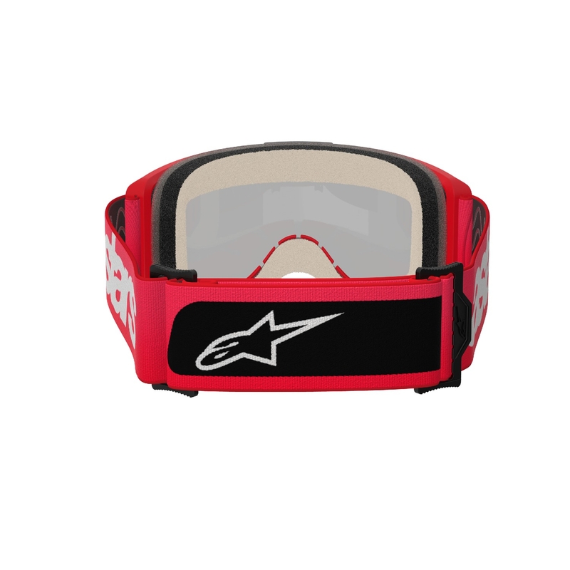 Occhiali da motocross Alpinestars Vision 5 Blaze rosso con plexi oro specchiato