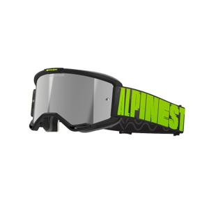 Occhiali da motocross Alpinestars Vision 5 Hollow grigio-giallo fluo con plexi argento specchiato