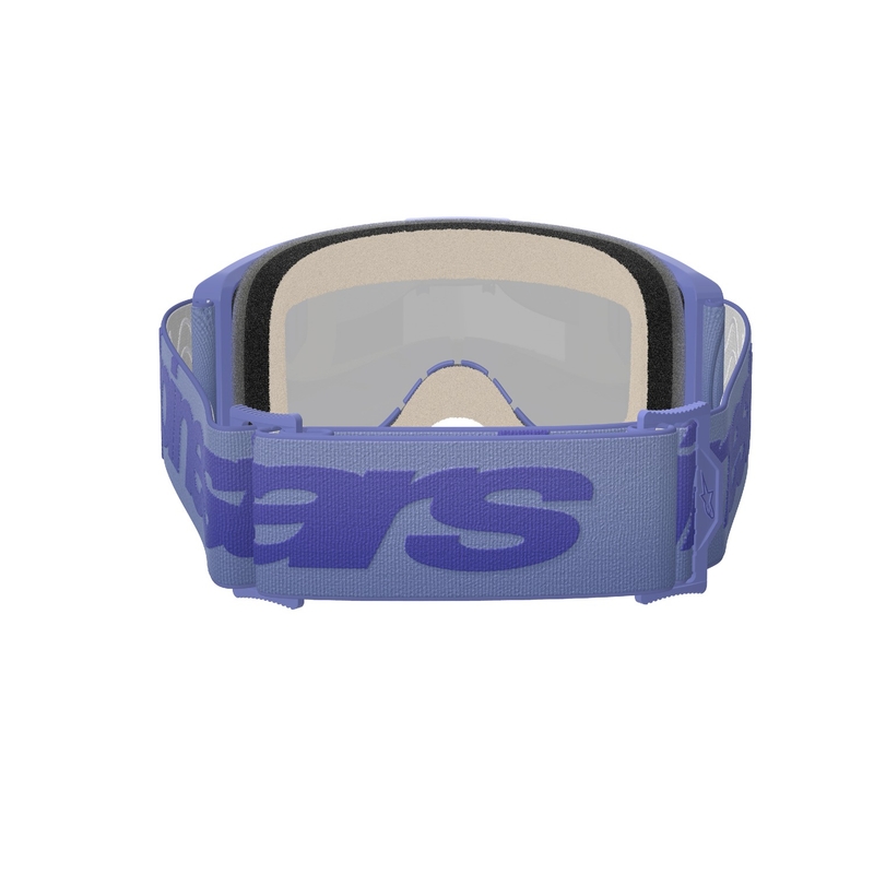 Alpinestars Vision 5 Wordmark occhiali da motocross viola con plexi blu specchiato