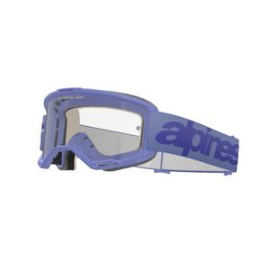Occhiali da motocross Alpinestars Vision 5 Wordmark viola con plexi trasparente