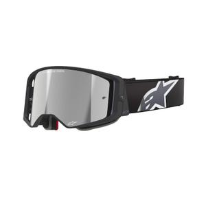 Alpinestars Supertech Corp Occhiali da motocross neri e grigi con lenti argento