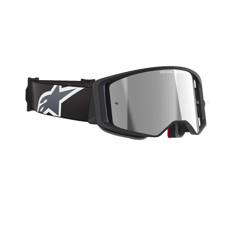 Alpinestars Supertech Corp Occhiali da motocross neri e grigi con lenti argento
