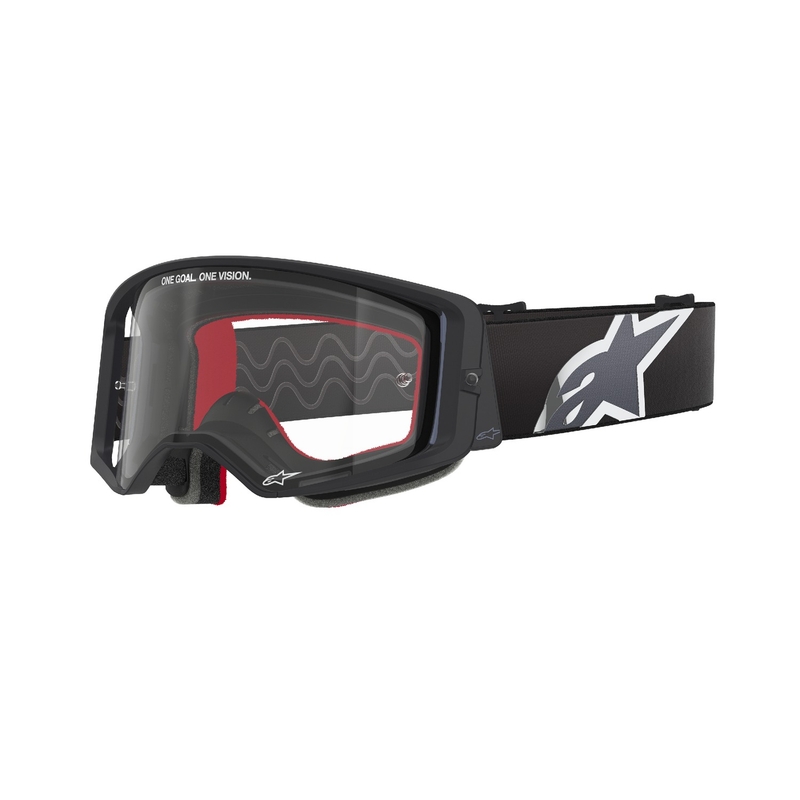 Occhiali da motocross Alpinestars Supertech Corp neri e grigi con lenti trasparenti