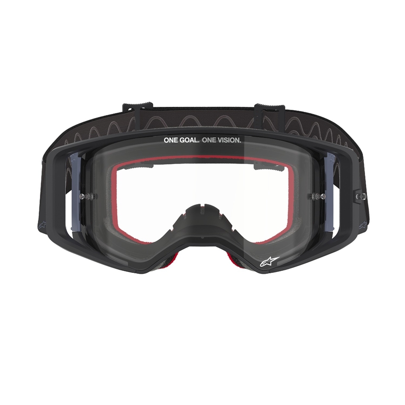 Occhiali da motocross Alpinestars Supertech Corp neri e grigi con lenti trasparenti