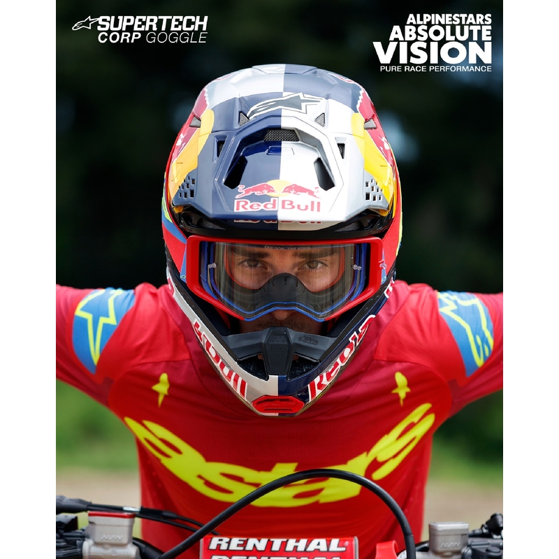 Occhiali da motocross Alpinestars Supertech Corp neri e grigi con lenti trasparenti