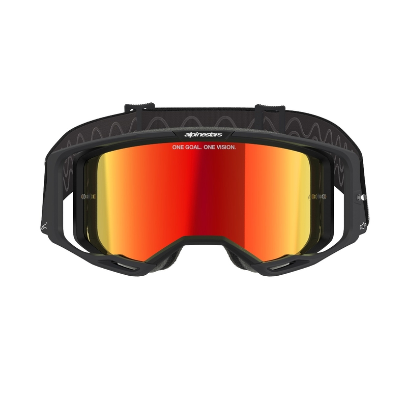 Occhiali da motocross Alpinestars Vision 8 Corp neri con lenti rosse specchiate