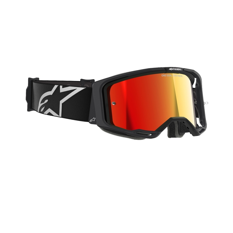 Occhiali da motocross Alpinestars Vision 8 Corp neri con lenti rosse specchiate