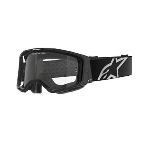 Occhiali da motocross Alpinestars Vision 8 Corp neri con lenti trasparenti