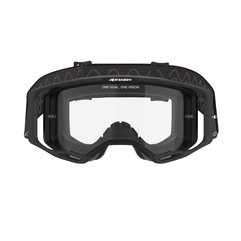 Occhiali da motocross Alpinestars Vision 8 Corp neri con lenti trasparenti
