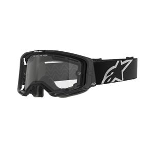 Occhiali da motocross Alpinestars Vision 8 Corp neri con doppia lente trasparente antifog