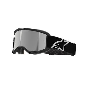 Occhiali da motocross Alpinestars Vision 5 Corp neri con lenti argentate a specchio