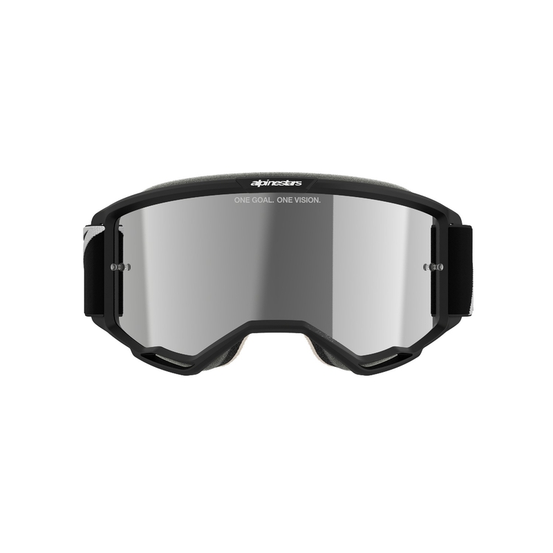 Occhiali da motocross Alpinestars Vision 5 Corp neri con lenti argentate a specchio
